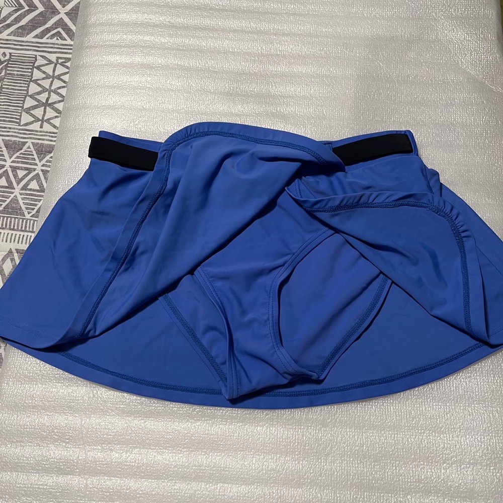Free Country Size Small (4/6) Women’s Swim Skirt Blue with Black Belt - Picture 6 of 12